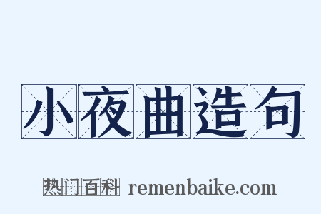 小夜曲造句是什么意思的图片